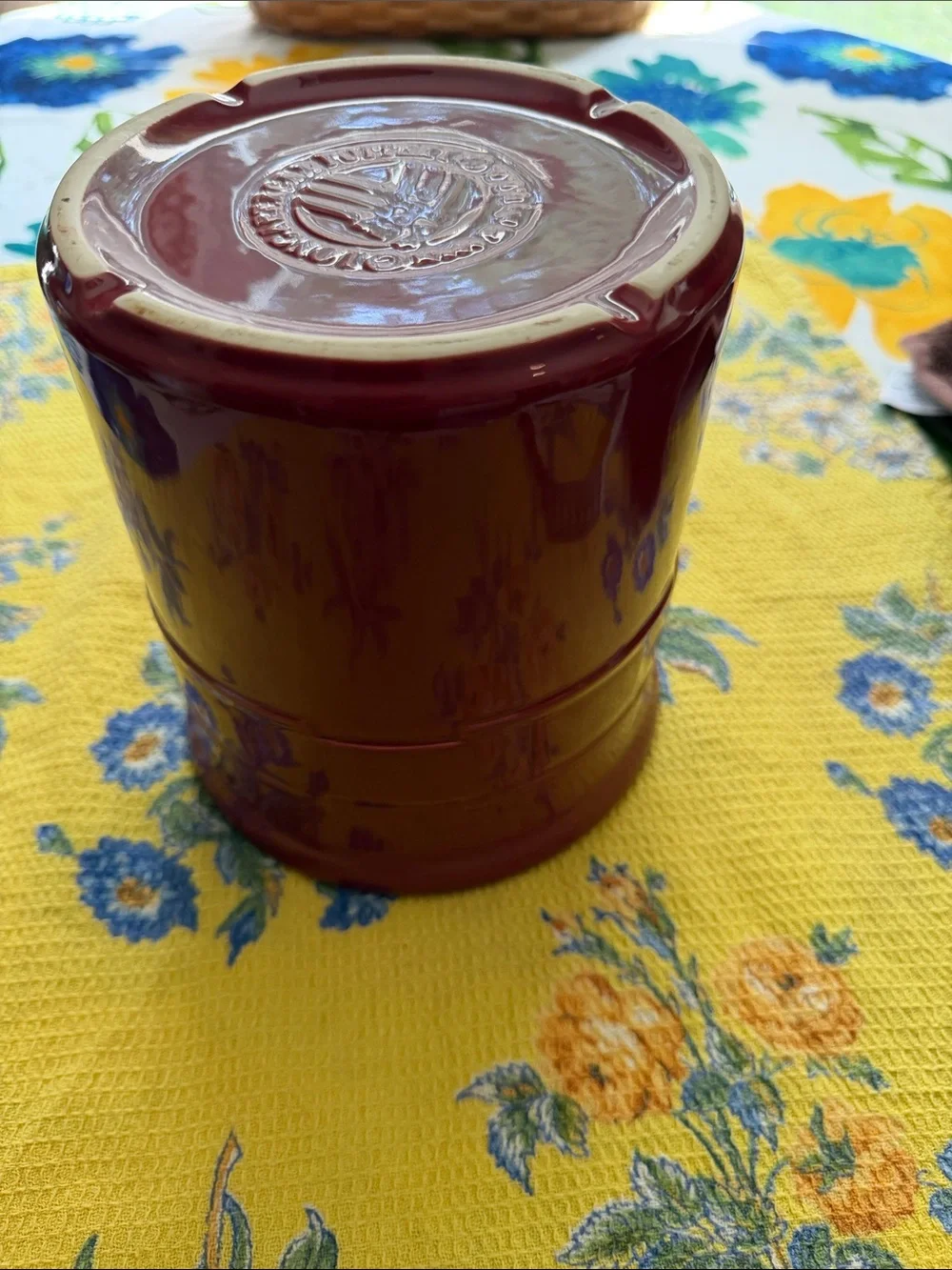 Longaberger Crock - 2Qt paprika Utensil Crock with Stoneware Base